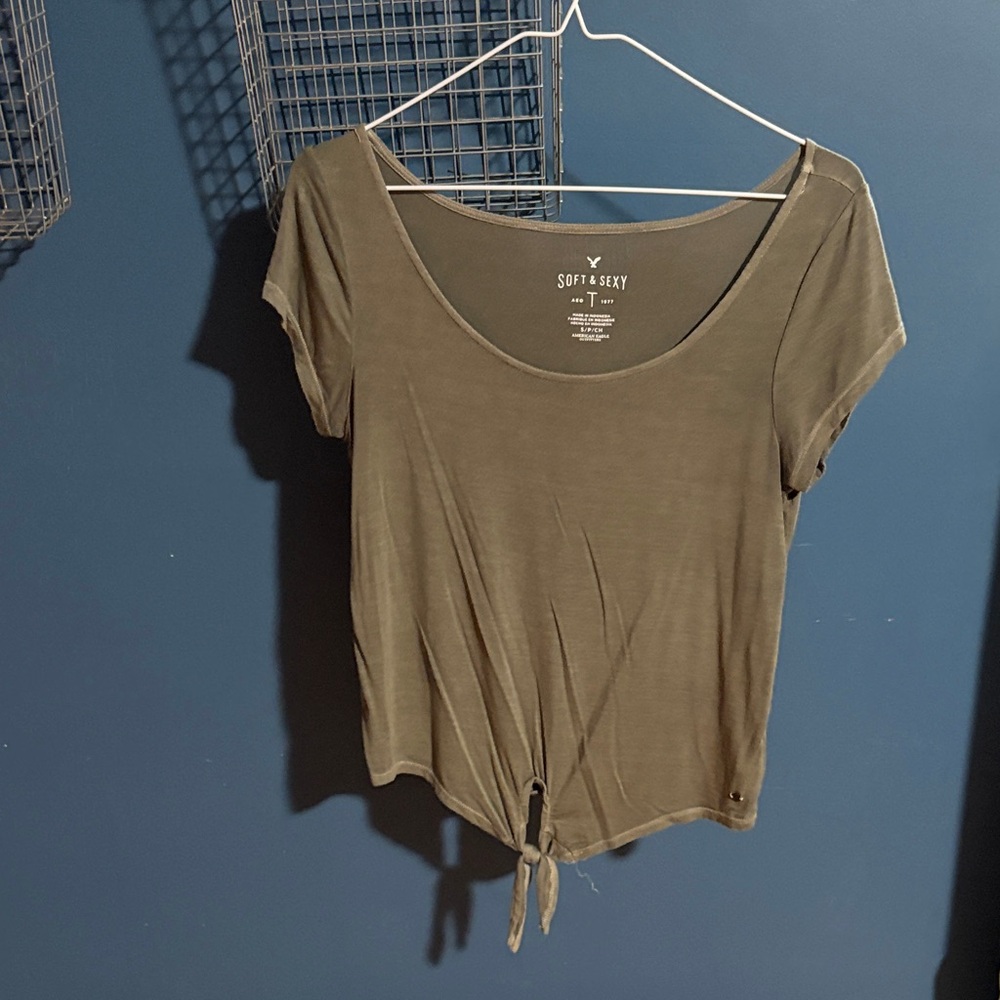American Eagle Outfitters Soft & Sexy Olive Tee